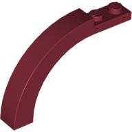 Lego kostka (kostička) 1x6x3 1/3 zakulacená nahoře oblouk, tmavě červená (4528358, 4264654, 4539098)